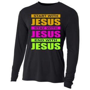 Start Stay End With Jesus Cooling Performance Long Sleeve Crew