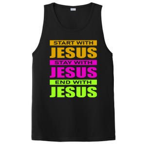 Start Stay End With Jesus PosiCharge Competitor Tank