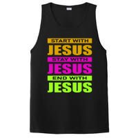 Start Stay End With Jesus PosiCharge Competitor Tank