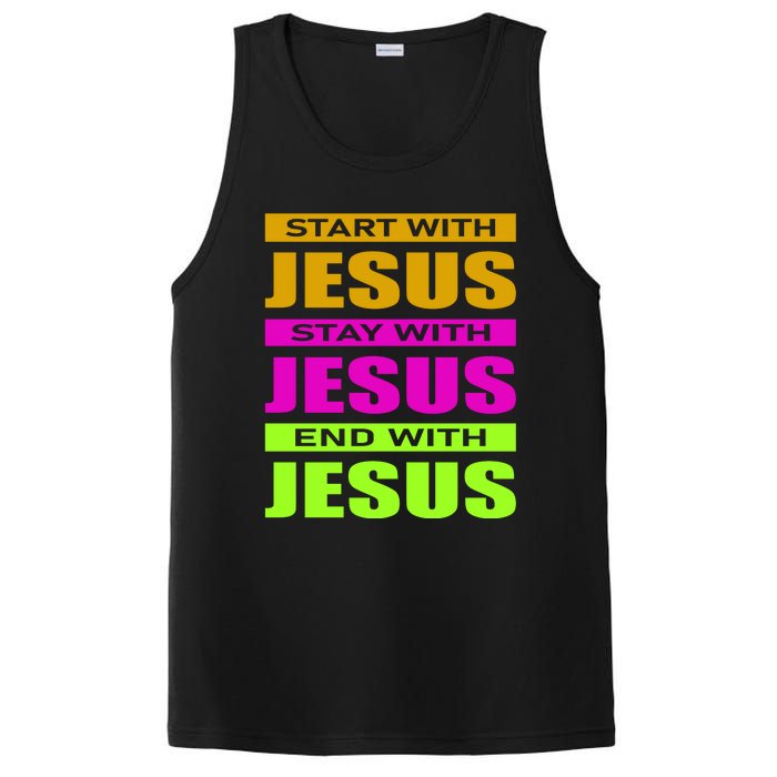 Start Stay End With Jesus PosiCharge Competitor Tank