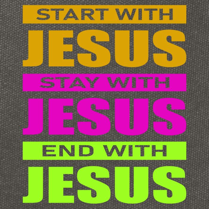 Start Stay End With Jesus Cotton Canvas Backpack