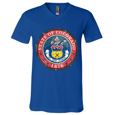 State of Colorado Vintage Logo V-Neck T-Shirt