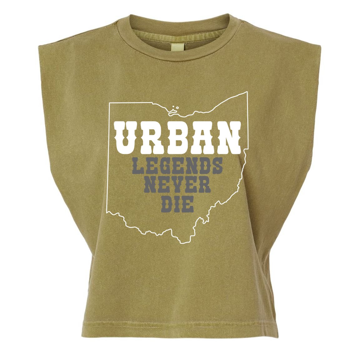 State Of Ohio Urban Legends Never Die Garment-Dyed Women's Muscle Tee