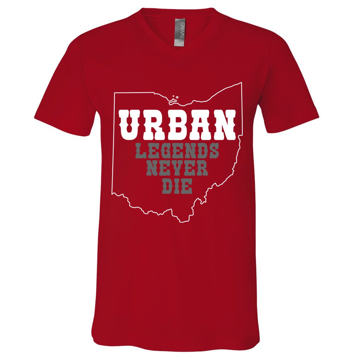 State Of Ohio Urban Legends Never Die V-Neck T-Shirt