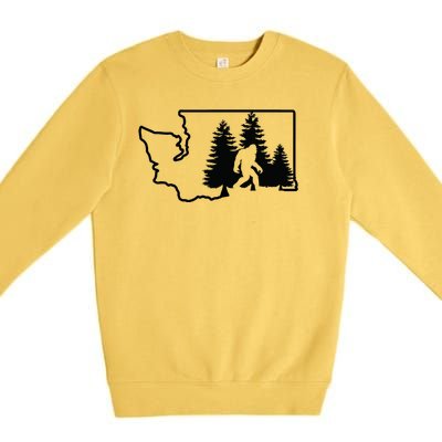 State Of Washington Big Foot Premium Crewneck Sweatshirt