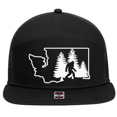 State Of Washington Big Foot 7 Panel Mesh Trucker Snapback Hat