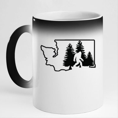 State Of Washington Big Foot 11oz Black Color Changing Mug