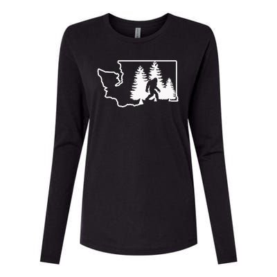 State Of Washington Big Foot Womens Cotton Relaxed Long Sleeve T-Shirt