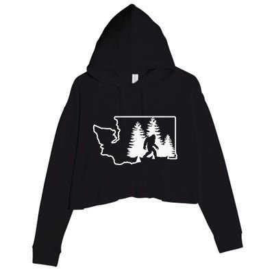 State Of Washington Big Foot Crop Fleece Hoodie