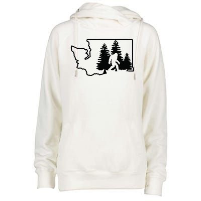 State Of Washington Big Foot Womens Funnel Neck Pullover Hood