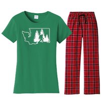 State Of Washington Big Foot Women's Flannel Pajama Set