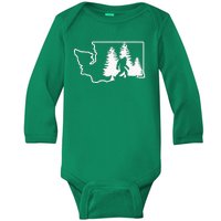 State Of Washington Big Foot Baby Long Sleeve Bodysuit