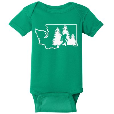 State Of Washington Big Foot Baby Bodysuit