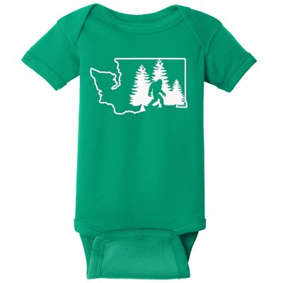 State Of Washington Big Foot Baby Bodysuit