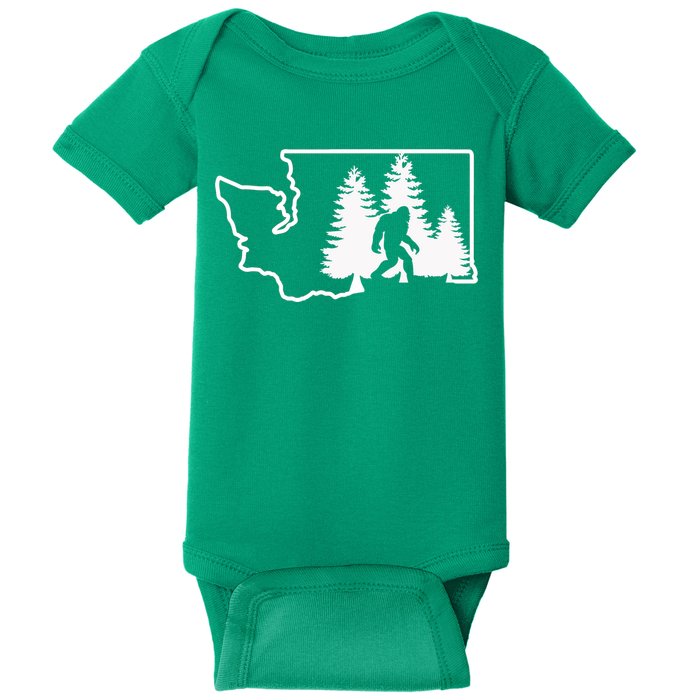 State Of Washington Big Foot Baby Bodysuit