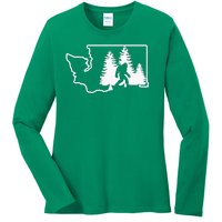 State Of Washington Big Foot Ladies Long Sleeve Shirt