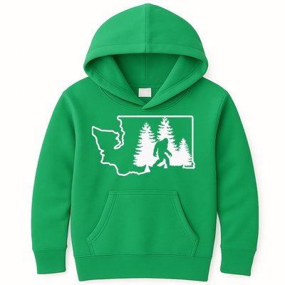 State Of Washington Big Foot Kids Hoodie