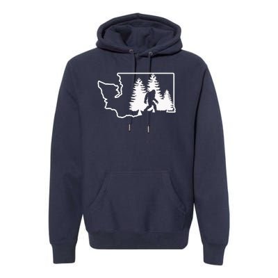 State Of Washington Big Foot Premium Hoodie