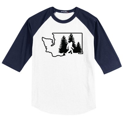 State Of Washington Big Foot Baseball Sleeve Shirt