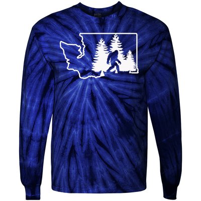 State Of Washington Big Foot Tie-Dye Long Sleeve Shirt