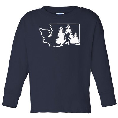 State Of Washington Big Foot Toddler Long Sleeve Shirt