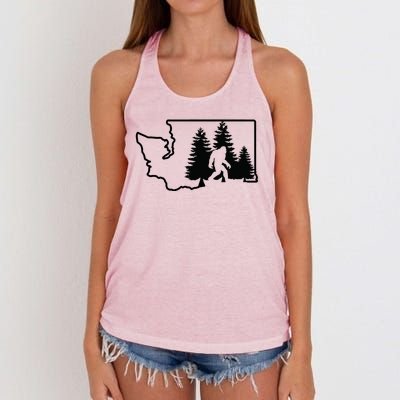 State Of Washington Big Foot Women's Knotted Racerback Tank