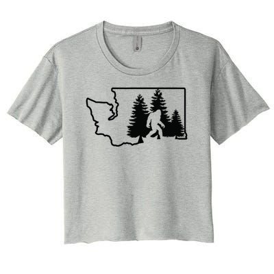 State Of Washington Big Foot Women's Crop Top Tee