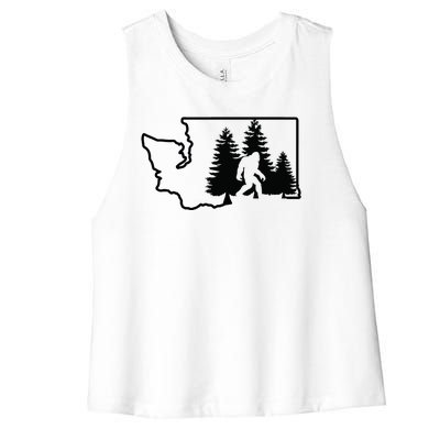 State Of Washington Big Foot Women's Racerback Cropped Tank