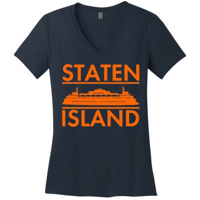 Staten Island Ferry New York Women's V-Neck T-Shirt