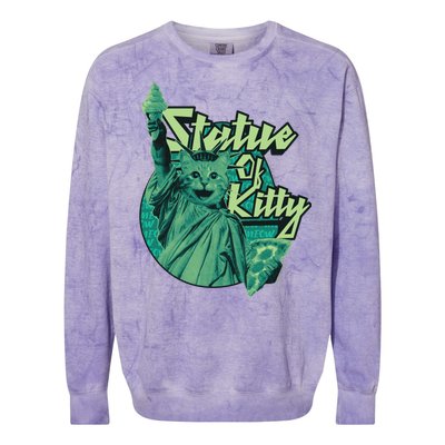 Statue Of Kitty Colorblast Crewneck Sweatshirt