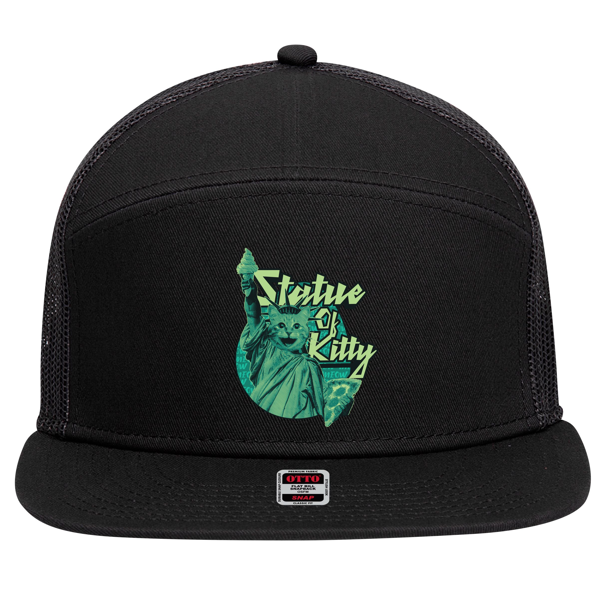 Statue Of Kitty 7 Panel Mesh Trucker Snapback Hat