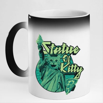 Statue Of Kitty 11oz Black Color Changing Mug