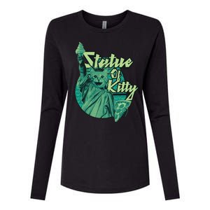 Statue Of Kitty Womens Cotton Relaxed Long Sleeve T-Shirt