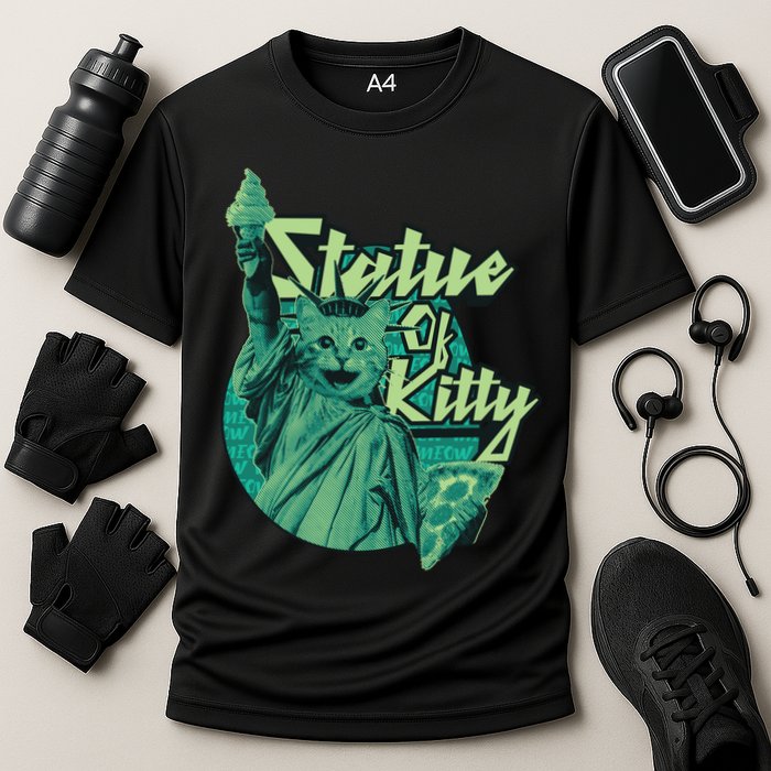 Statue Of Kitty Cooling Performance Crew T-Shirt