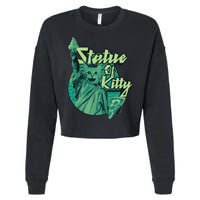 Statue Of Kitty Cropped Pullover Crew