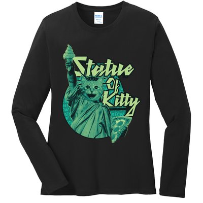 Statue Of Kitty Ladies Long Sleeve Shirt