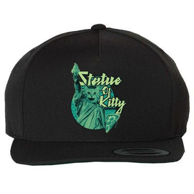 Statue Of Kitty Wool Snapback Cap