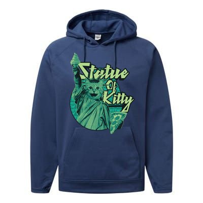 Statue Of Kitty Performance Fleece Hoodie