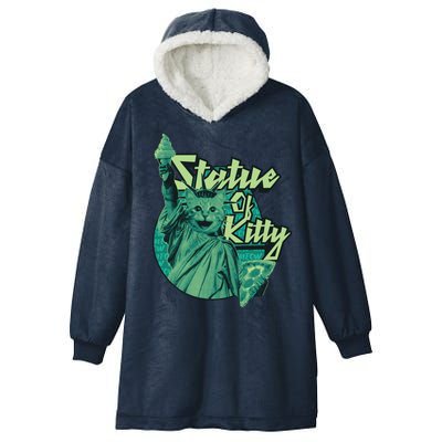 Statue Of Kitty Hooded Wearable Blanket