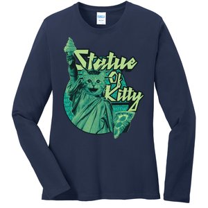 Statue Of Kitty Ladies Long Sleeve Shirt