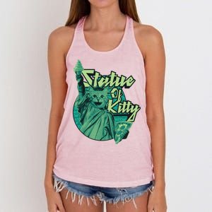 Statue Of Kitty Women's Knotted Racerback Tank