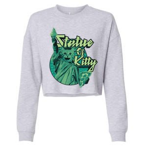 Statue Of Kitty Cropped Pullover Crew