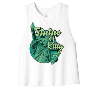 Statue Of Kitty Women's Racerback Cropped Tank