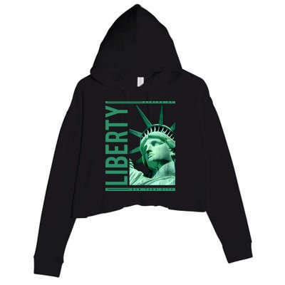 Statue of Liberty Crop Fleece Hoodie