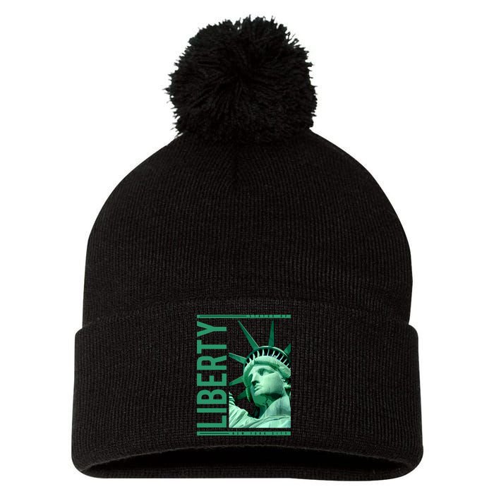 Statue of Liberty Pom Pom 12in Knit Beanie