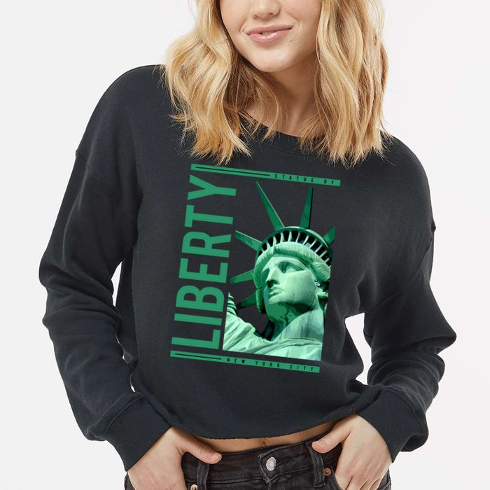 Statue of Liberty Cropped Pullover Crew