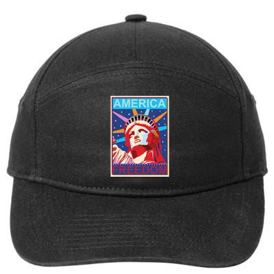 Statue of Liberty America Freedom Retro Vote Poster 7-Panel Snapback Hat