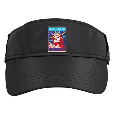 Statue of Liberty America Freedom Retro Vote Poster Adult Drive Performance Visor