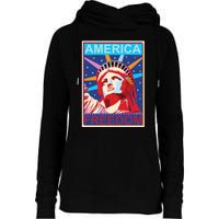 Statue of Liberty America Freedom Retro Vote Poster Womens Funnel Neck Pullover Hood