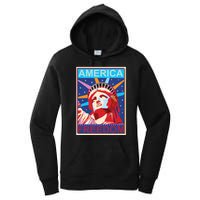 Statue of Liberty America Freedom Retro Vote Poster Women's Pullover Hoodie